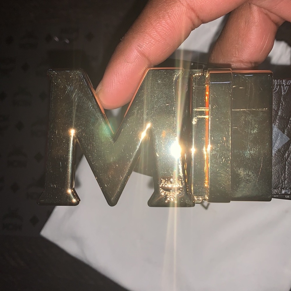 Black and Gold Mcm Belt